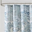 Pemberly Row Contemporary Printed Cotton Shower Curtain in Blue