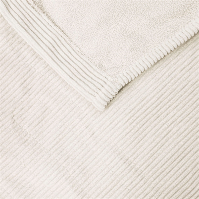 Pemberly Row Contemporary Electric Micro Fleece Heated Blanket in Beige