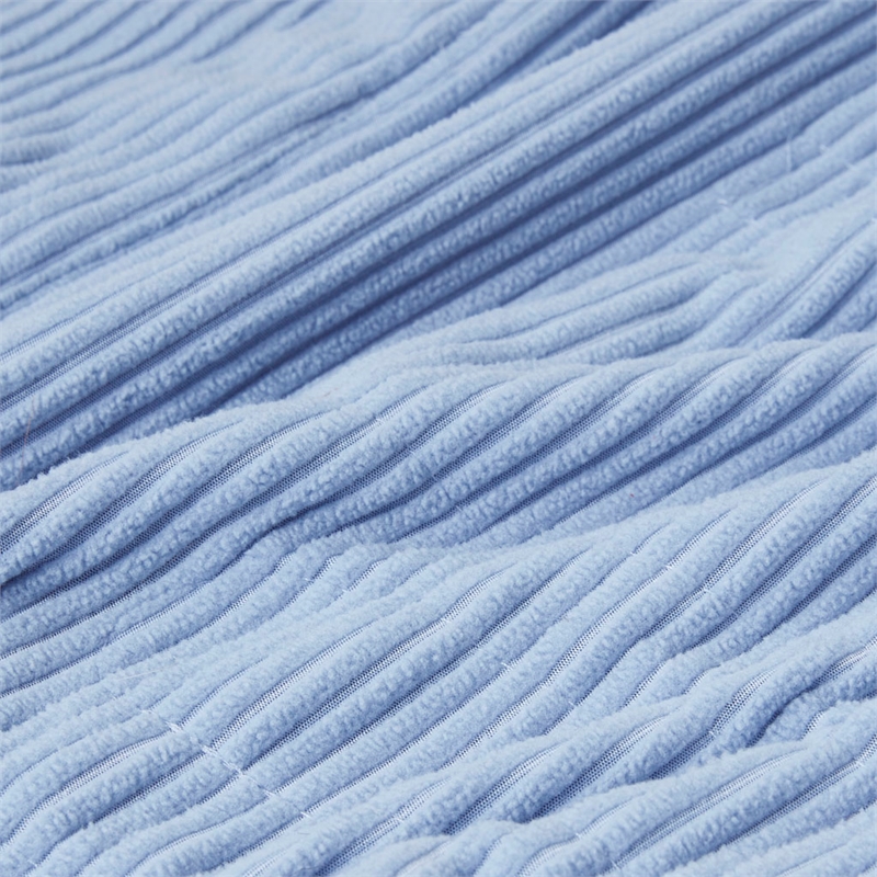 Pemberly Row Contemporary Electric Micro Fleece Heated Blanket in Blue