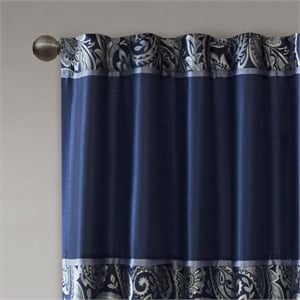 Pemberly Row Modern / Contemporary Jacquard Panel Pair in Navy