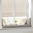 Pemberly Row Basketweave Room Darkening Cordless Roman Shade in Ivory