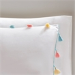 Pemberly Row Tassel Comforter Set with Heart Shaped Throw Pillow in White