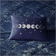 Pemberly Row Modern / Contemporary Velvet Comforter Set in Navy