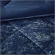 Pemberly Row Modern / Contemporary Velvet Comforter Set in Navy