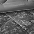 Pemberly Row Modern / Contemporary Velvet Comforter Set in Gray