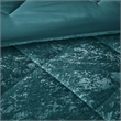 Pemberly Row Modern / Contemporary Velvet Comforter Set in Teal