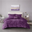 Pemberly Row Modern / Contemporary Velvet Comforter Set in Purple