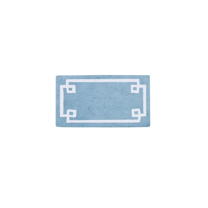 Pemberly Row Contemporary Cotton Tufted Bath Rug 24x40 in Blue