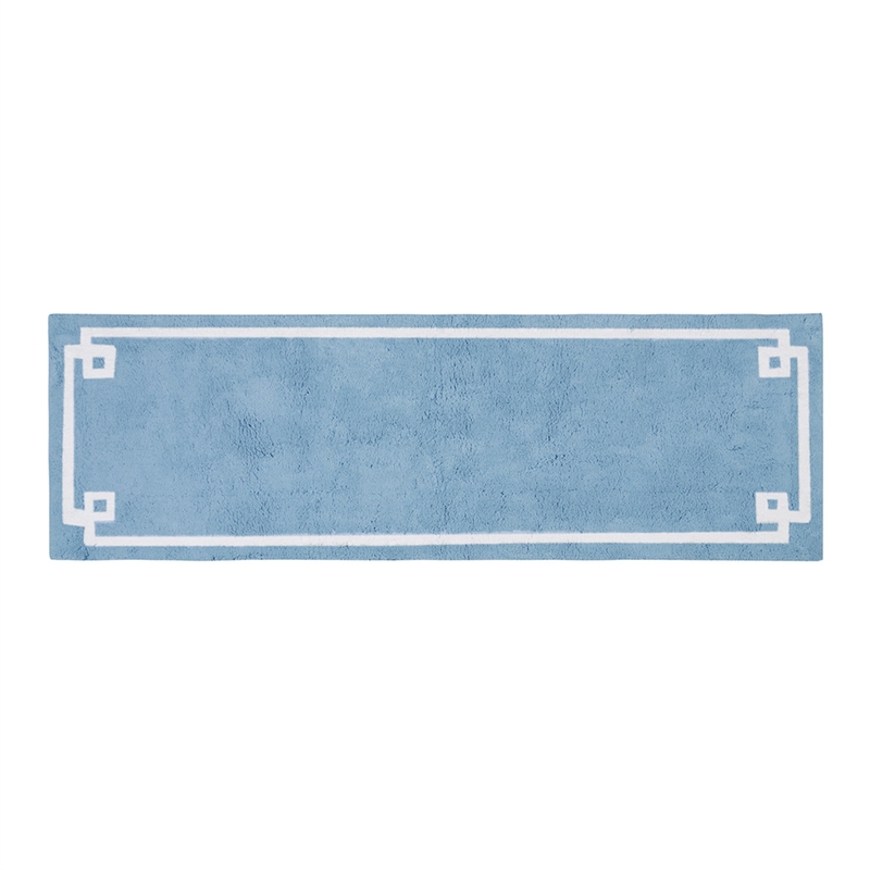 Pemberly Row Contemporary Cotton Tufted Bath Rug 24x40 in Blue