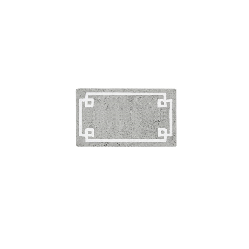 Pemberly Row Contemporary Cotton Tufted Bath Rug 24x40 in Gray