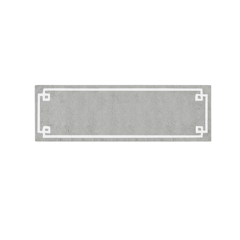 Pemberly Row Contemporary Cotton Tufted Bath Rug 24x40 in Gray