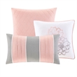 Pemberly Row 6-Piece Cotton Quilt Set with Throw Pillows in Gray/Blush