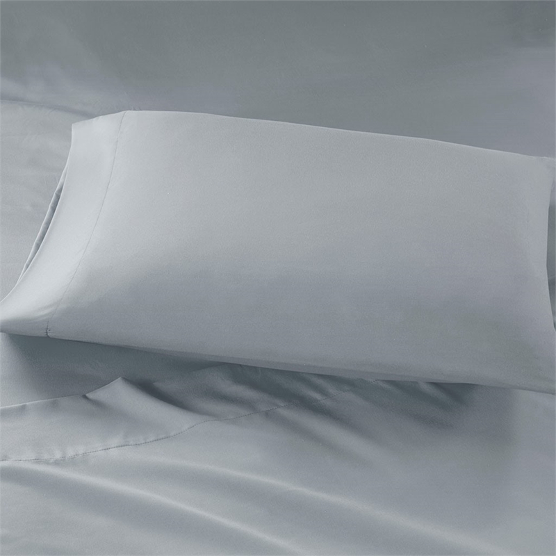 Pemberly Row Microfiber Sheet Set with Side Storage Pockets in Gray