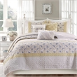 Pemberly Row 6 Piece Cotton Quilt Set with Throw Pillows in Yellow King/Cal