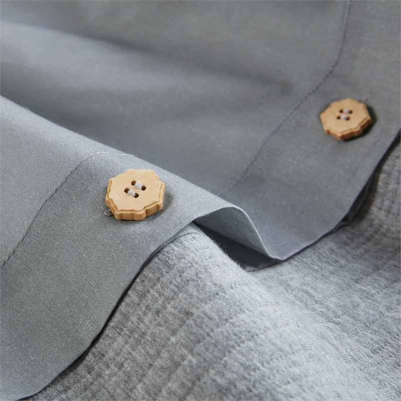 Pemberly Row 3 Piece Duvet Set in Heathered Gray King/Cal King