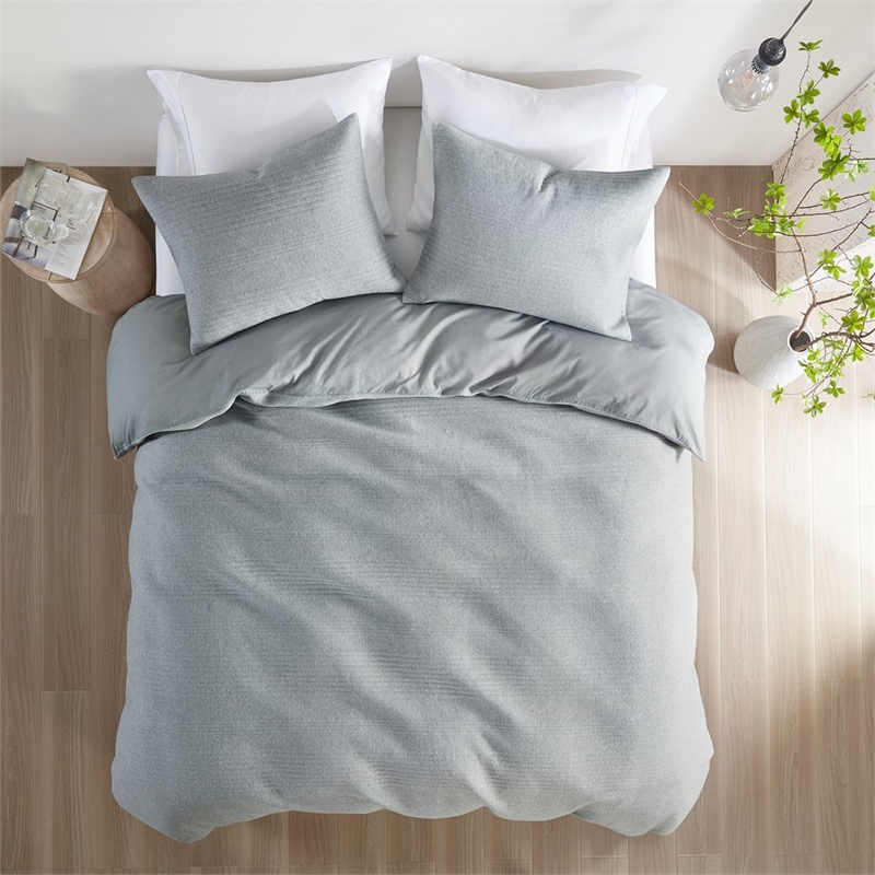 Pemberly Row 3 Piece Duvet Set in Heathered Gray King/Cal King