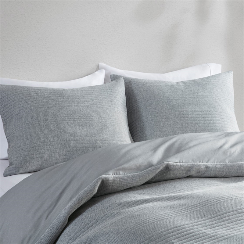 Pemberly Row 3 Piece Duvet Set in Heathered Gray King/Cal King