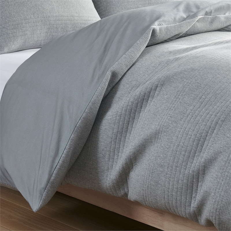 Pemberly Row 3 Piece Duvet Set in Heathered Gray King/Cal King