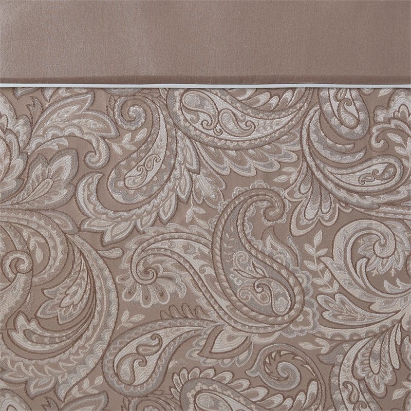 Pemberly Row Contemporary Jacquard Shower Curtain in Blue/Brown 72x72