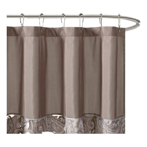 Pemberly Row Contemporary Jacquard Shower Curtain in Blue/Brown 72x72&quot