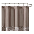 Pemberly Row Contemporary Jacquard Shower Curtain in Blue/Brown 72x72