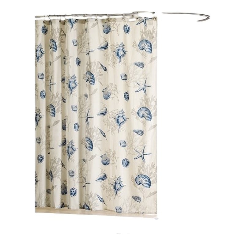 Pemberly Row Contemporary Bayside Shower Curtain in Blue 72x72