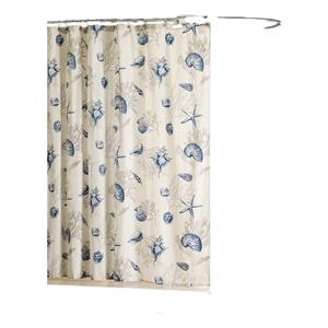 Pemberly Row Contemporary Bayside Shower Curtain in Blue 72x72&quot
