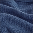 Pemberly Row Contemporary Basketweave Cotton Blanket in Navy Full/Queen