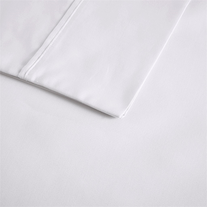 Pemberly Row 600 Thread Count Cooling Cotton Blend 4 PC Sheet Set in White Full