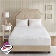 Pemberly Row Microfiber Heated Mattress Pad with 3M in White Cal King