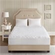 Pemberly Row Microfiber Heated Mattress Pad with 3M in White Cal King
