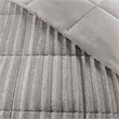Pemberly Row Contemporary Faux Fur Comforter Mini Set in Gray Full/Queen