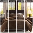 Pemberly Row Plush Down Alternative Comforter Set in Brown Full/Queen