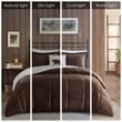 Pemberly Row Plush Sherpa Down Alternative Comforter Set-Brown/Ivory Full/Queen