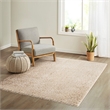 Pemberly Row Super Soft Polyester Shag Area Rug in Cream 5x7'