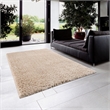 Pemberly Row Super Soft Polyester Shag Area Rug in Cream 5x7'