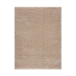 Pemberly Row Super Soft Polyester Shag Area Rug in Cream 5x7'