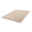 Pemberly Row Super Soft Polyester Shag Area Rug in Cream 5x7'