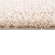 Pemberly Row Super Soft Polyester Shag Area Rug in Cream 5x7'