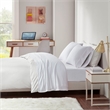 Pemberly Row Cotton Blend Jersey Knit All Season Sheet Set in White Full