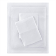Pemberly Row Cotton Blend Jersey Knit All Season Sheet Set in White Full