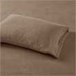 Pemberly Row Contemporary Micro Fleece Sheet Cal King Set in Brown