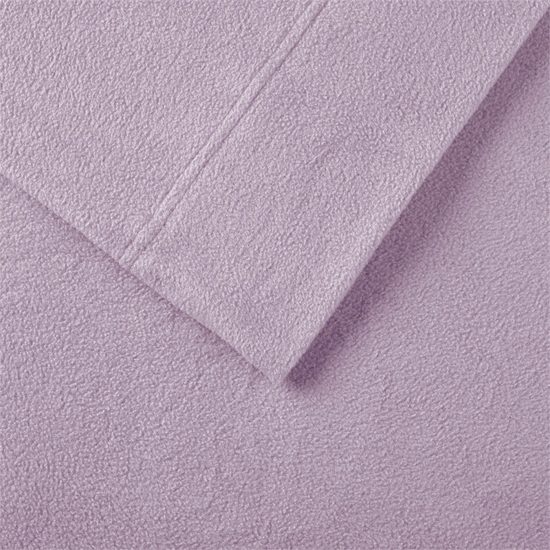 Pemberly Row Contemporary Micro Fleece Sheet King Set in Lavender