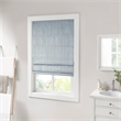 Pemberly Row Basketweave Room Darkening Cordless Roman Shade in Blue 33x64