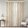 Pemberly Row Palm Leaf Burnout Window Sheer in Natural 50x95
