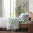 Pemberly Row Flannel Printed Sheet Set in Seafoam Llama Full