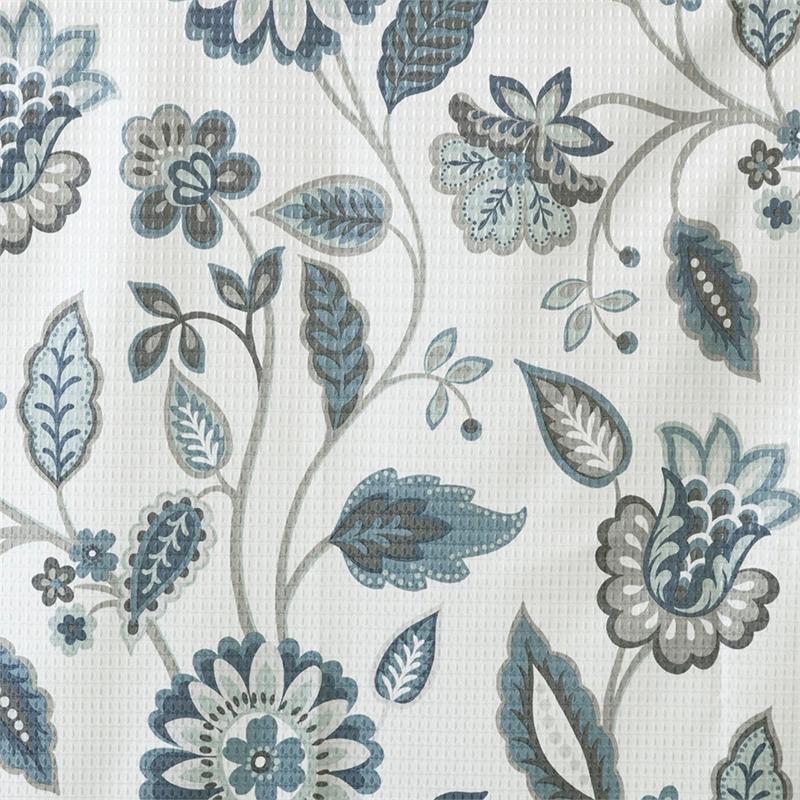 Pemberly Row Contemporary Jacquard Printed Room Darkening Panel in Aqua