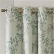 Pemberly Row Contemporary Fabric Printed Botanical Blackout Panel in Aqua