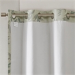 Pemberly Row Contemporary Fabric Printed Botanical Blackout Panel in Aqua