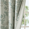 Pemberly Row Contemporary Fabric Printed Botanical Blackout Panel in Aqua